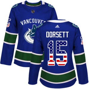 Women's Vancouver Canucks Derek Dorsett Adidas Authentic USA Flag Fashion Jersey - Blue