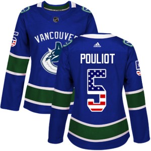 Women's Vancouver Canucks Derrick Pouliot Adidas Authentic USA Flag Fashion Jersey - Blue