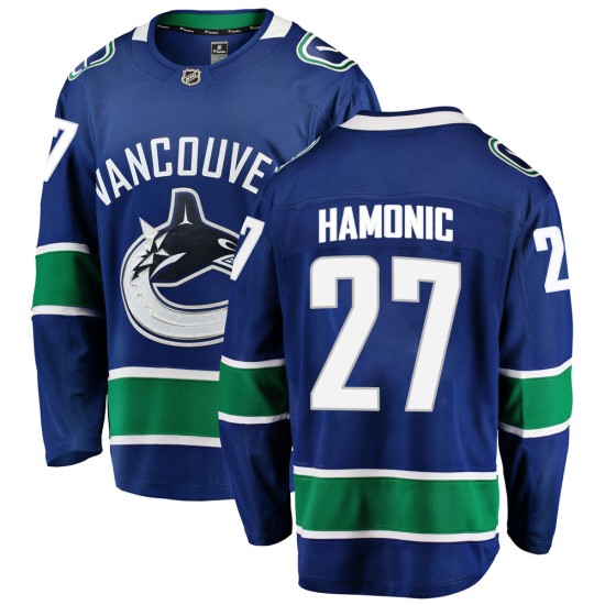 Men's Vancouver Canucks Travis Hamonic Fanatics Branded Breakaway Home Jersey - Blue